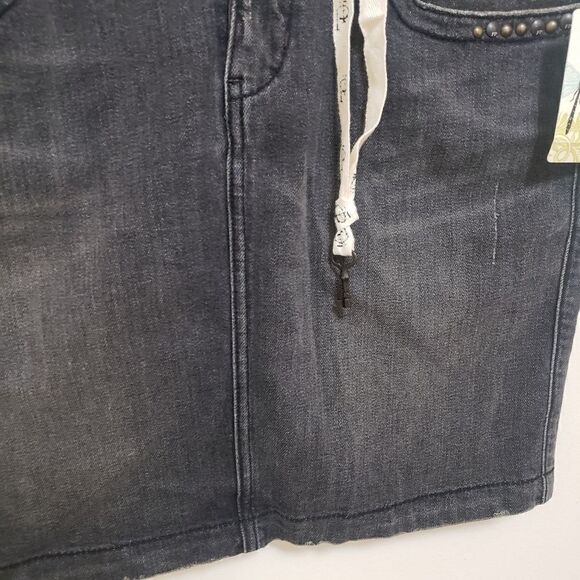 Free People Black Denim Mini Skirt Womens 30 - Picture 5 of 12